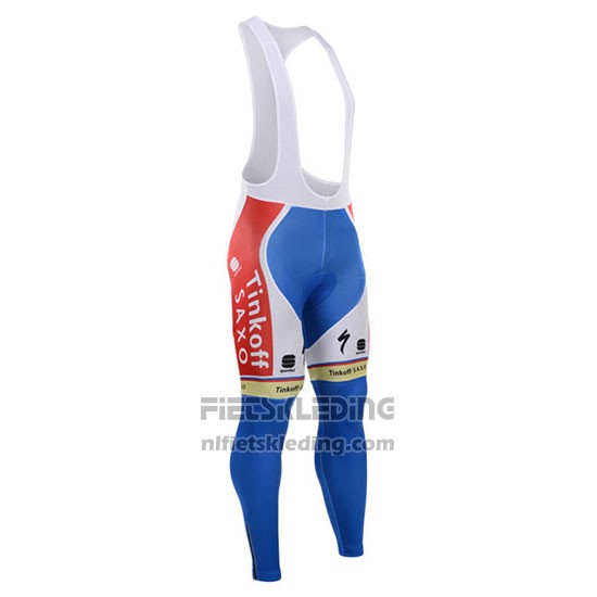 2015 Fietskleding Tinkoff Saxo Bank Kampioen Slowakije Lange Mouwen en Koersbroek